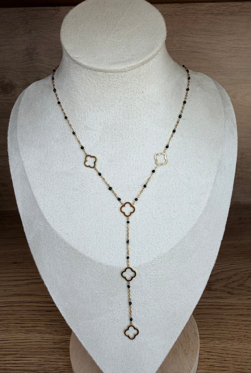 Collier Pendant Trèfles – Acier Inoxydable Doré