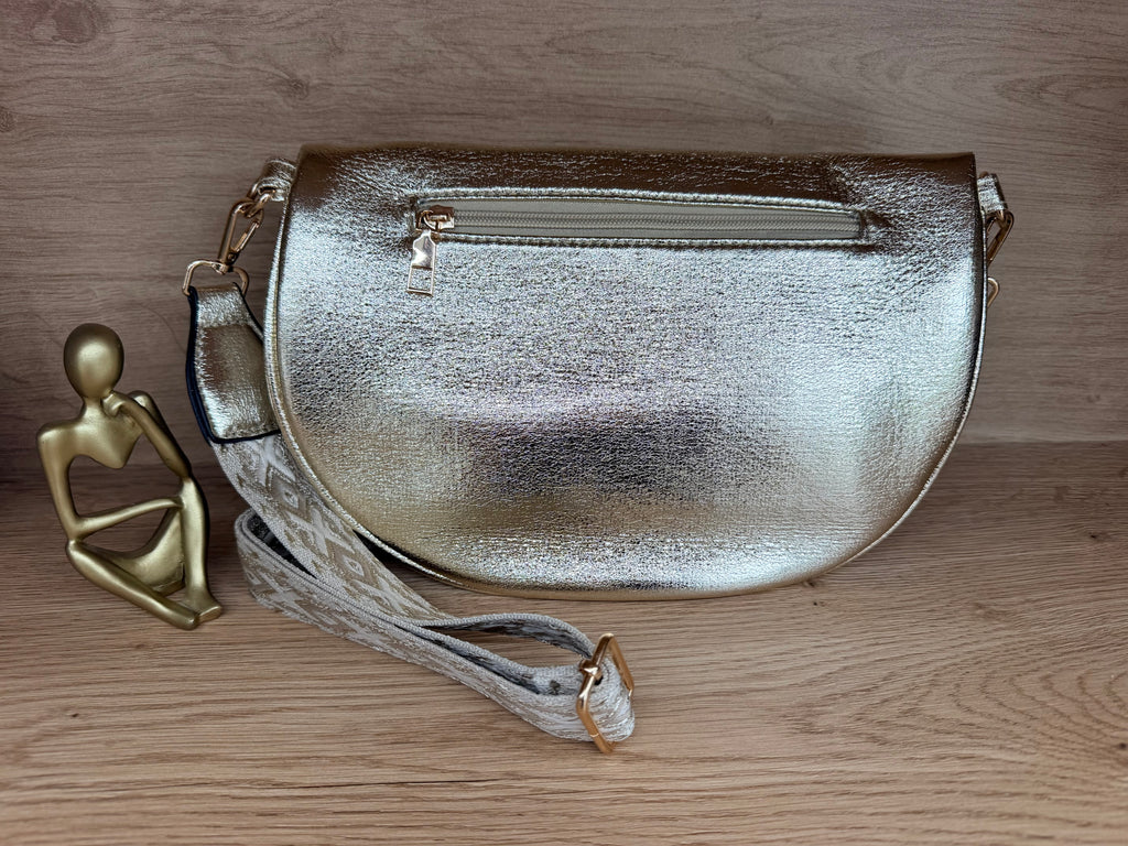 Sac Banane Blanc et Doré avec Bandoulière