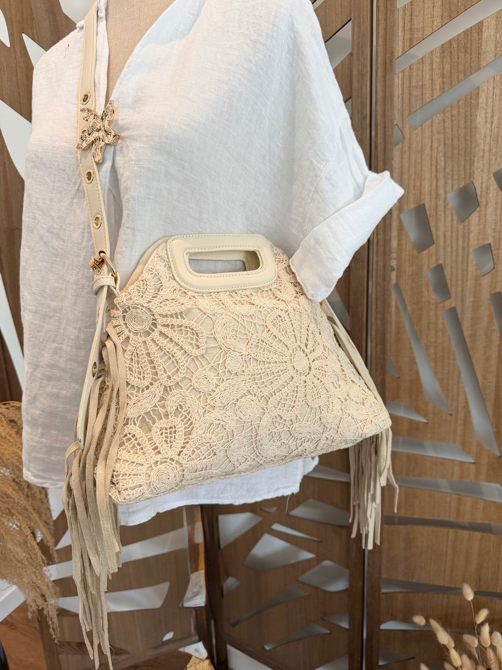 Sac en Crochet Floral avec Franges