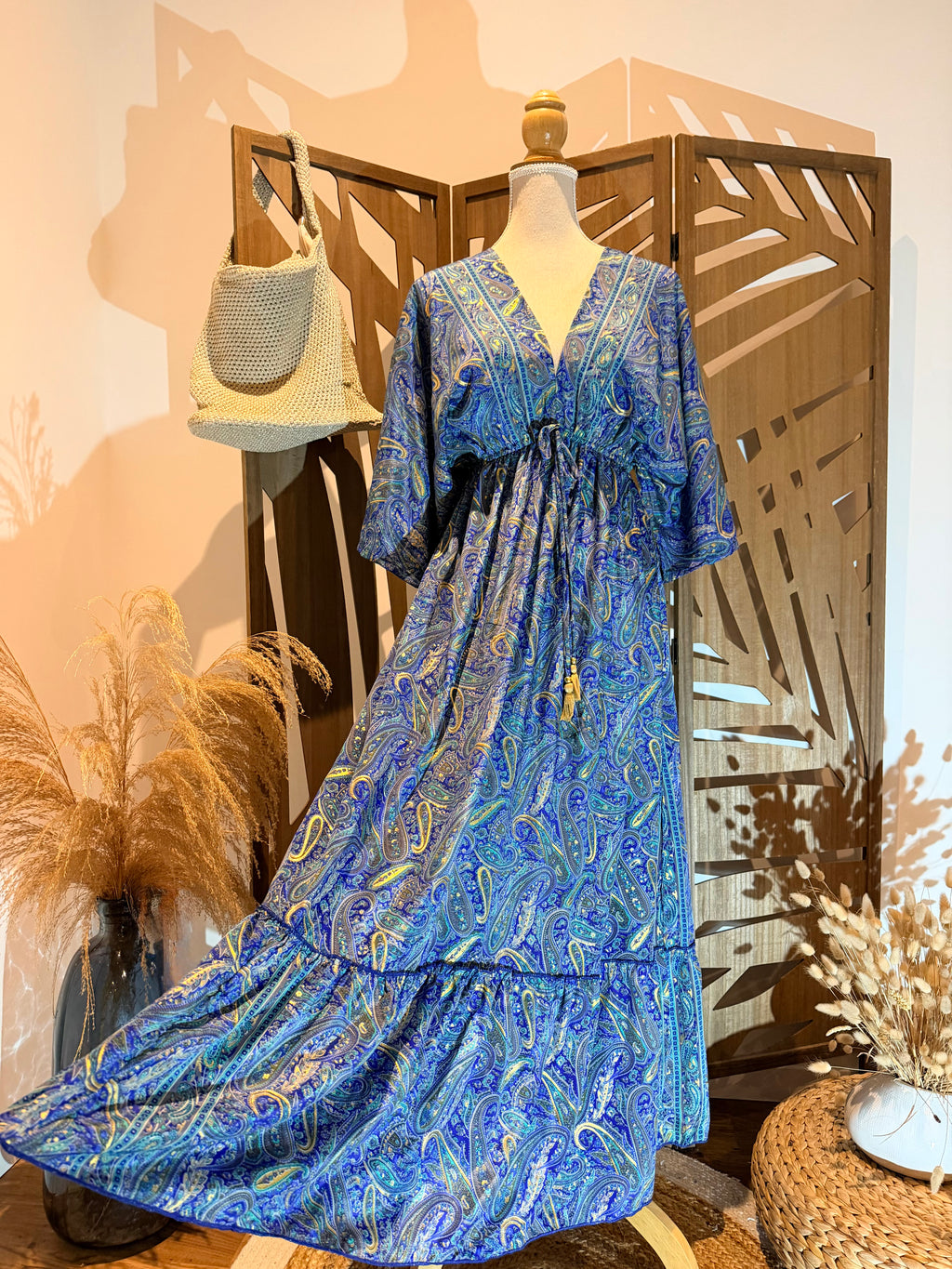 Robe longue bleue