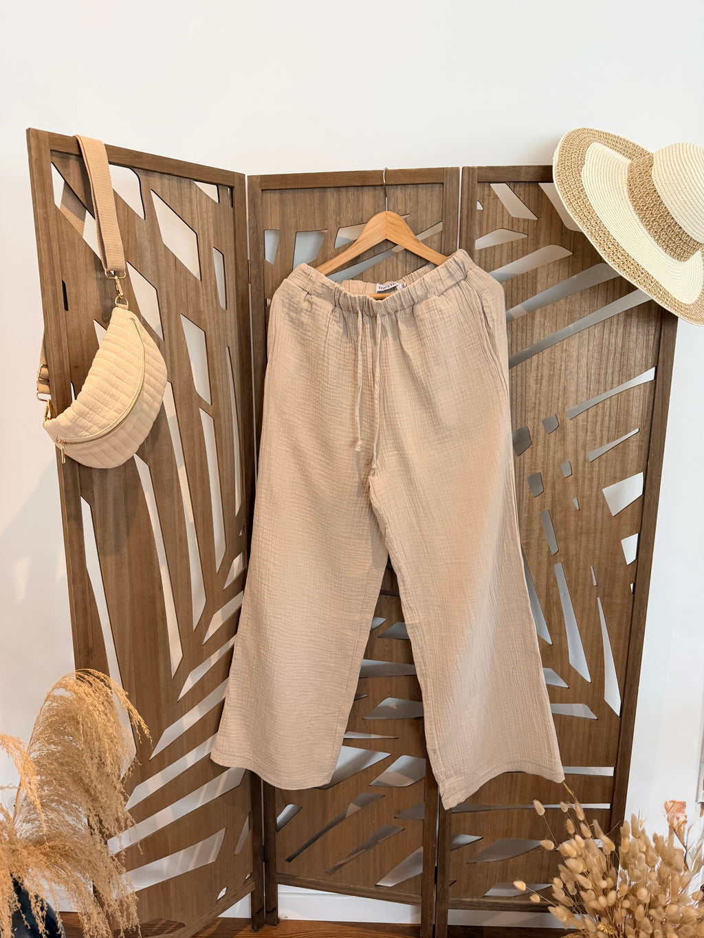 Pantalon fluide en gaz de coton