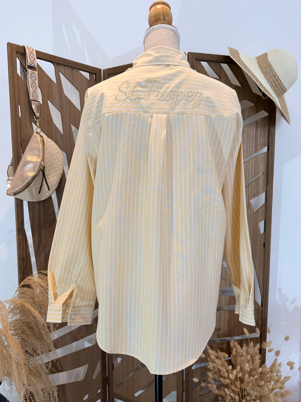 Chemise Saint-Tropez à rayures Jaune – Meylie