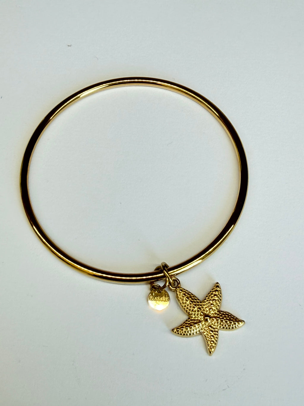 Bracelet Jonc Étoile de Mer Doré en Acier Inoxydable