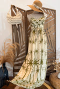 Robe longue imprimée palmiers