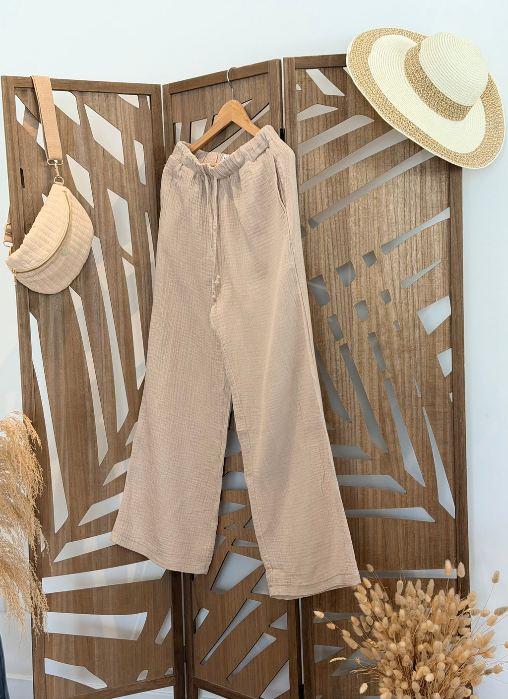 Pantalon fluide en gaz de coton