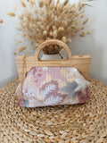 Sac à Anse en Bois et Motifs Floraux