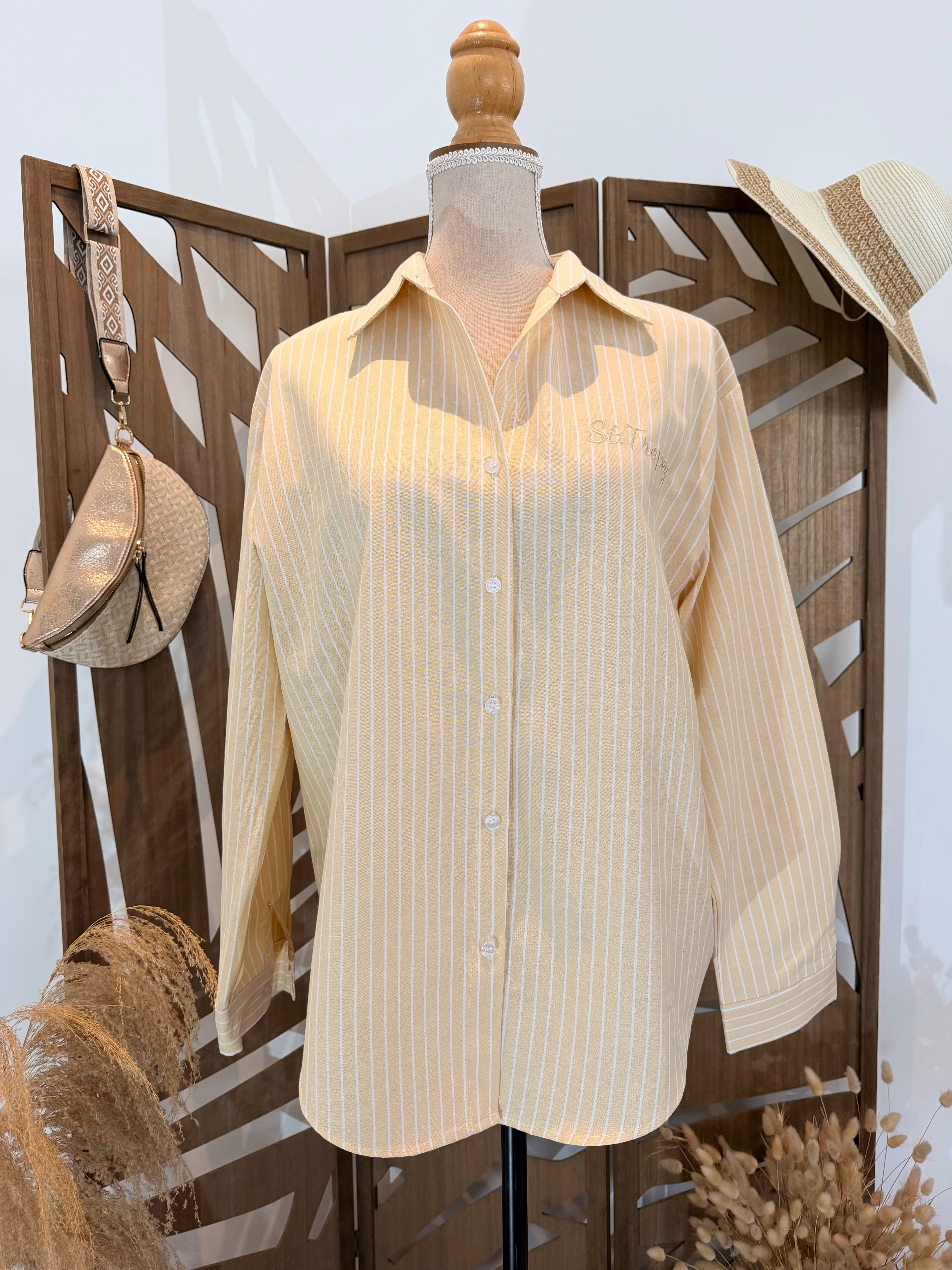 Chemise Saint-Tropez à rayures Jaune – Meylie
