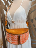 Sac Banane Bohème – Motif Géométrique Orange
