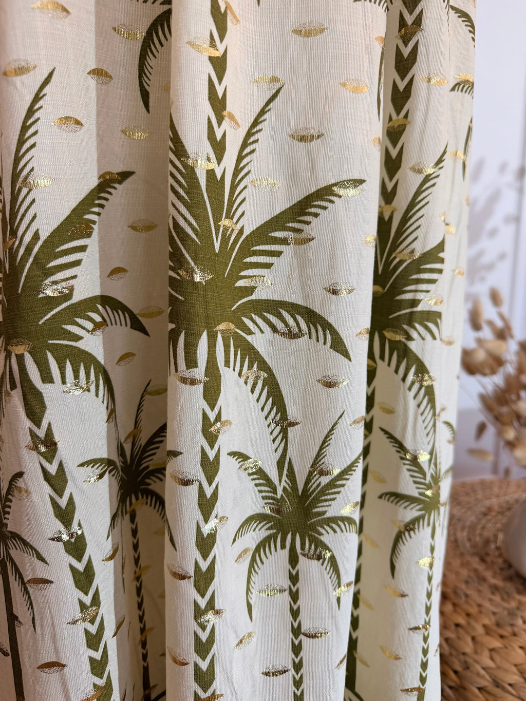 Robe longue imprimée palmiers