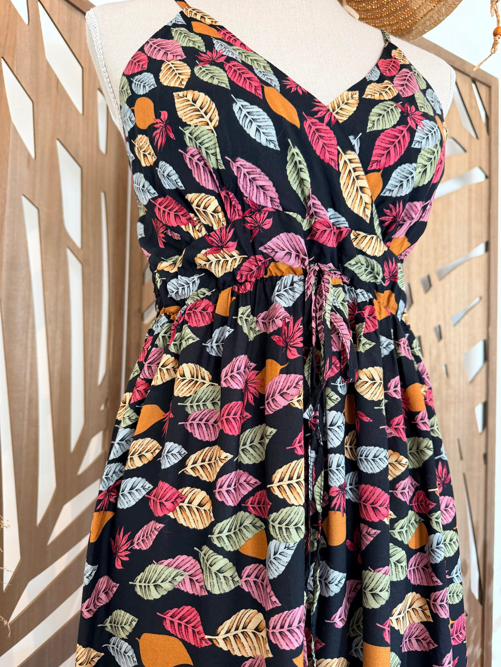 Robe longue bohème à imprimé feuilles – Giracoo