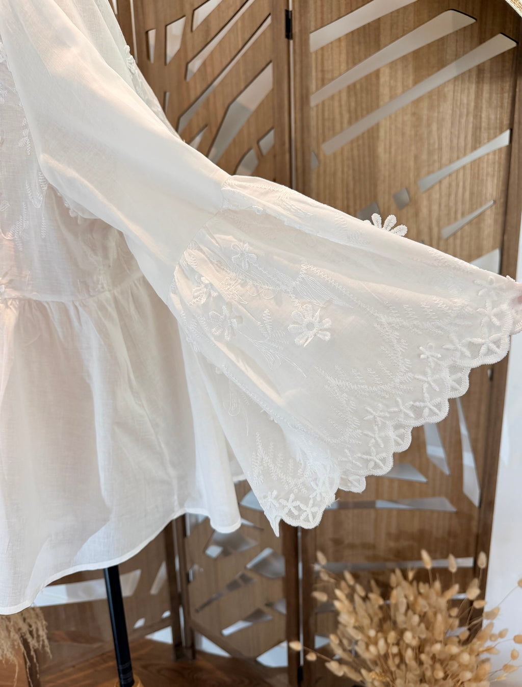 Blouse / Chemise bohème brodée- Miss Sara