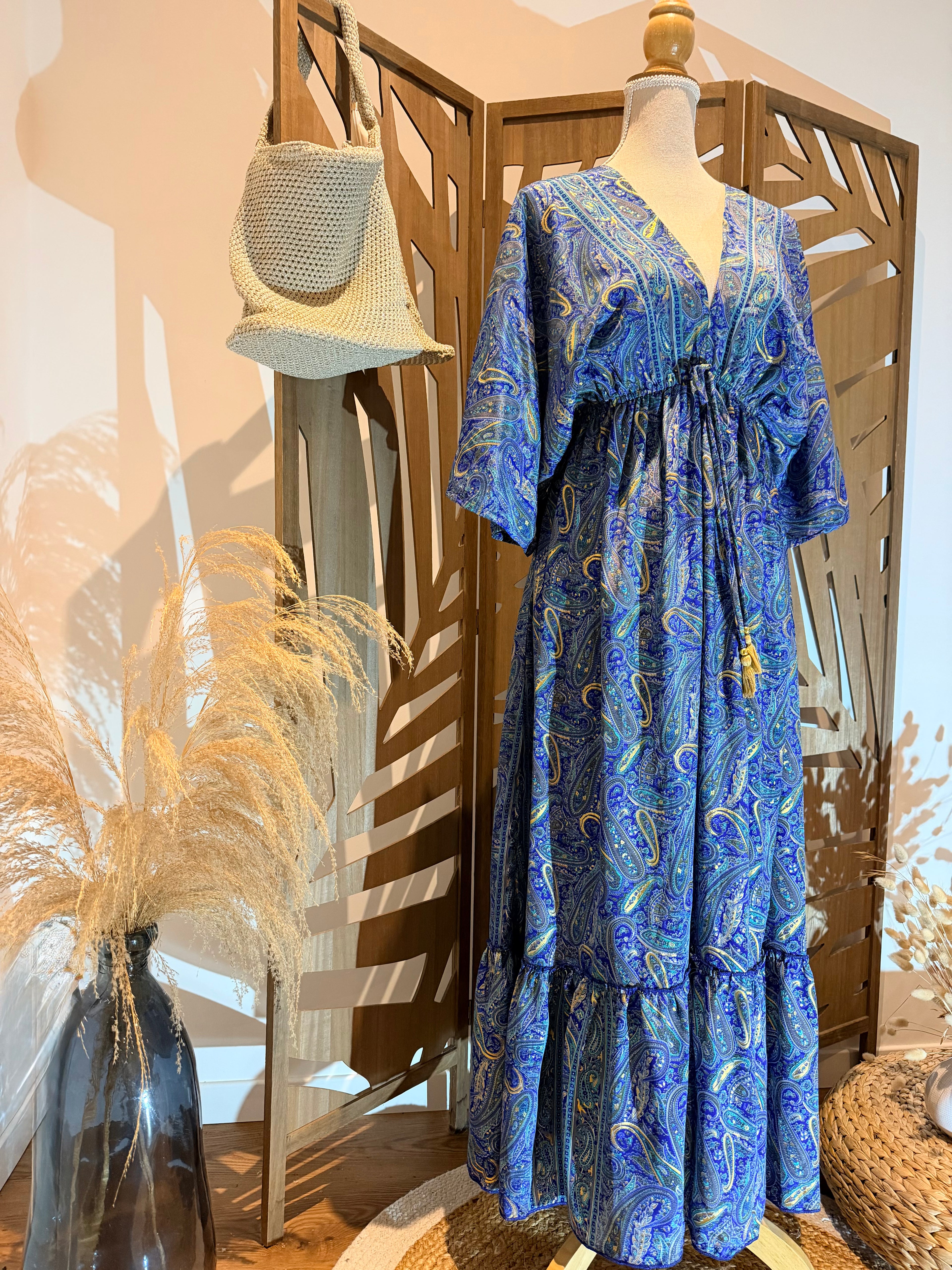 Robe longue bleue