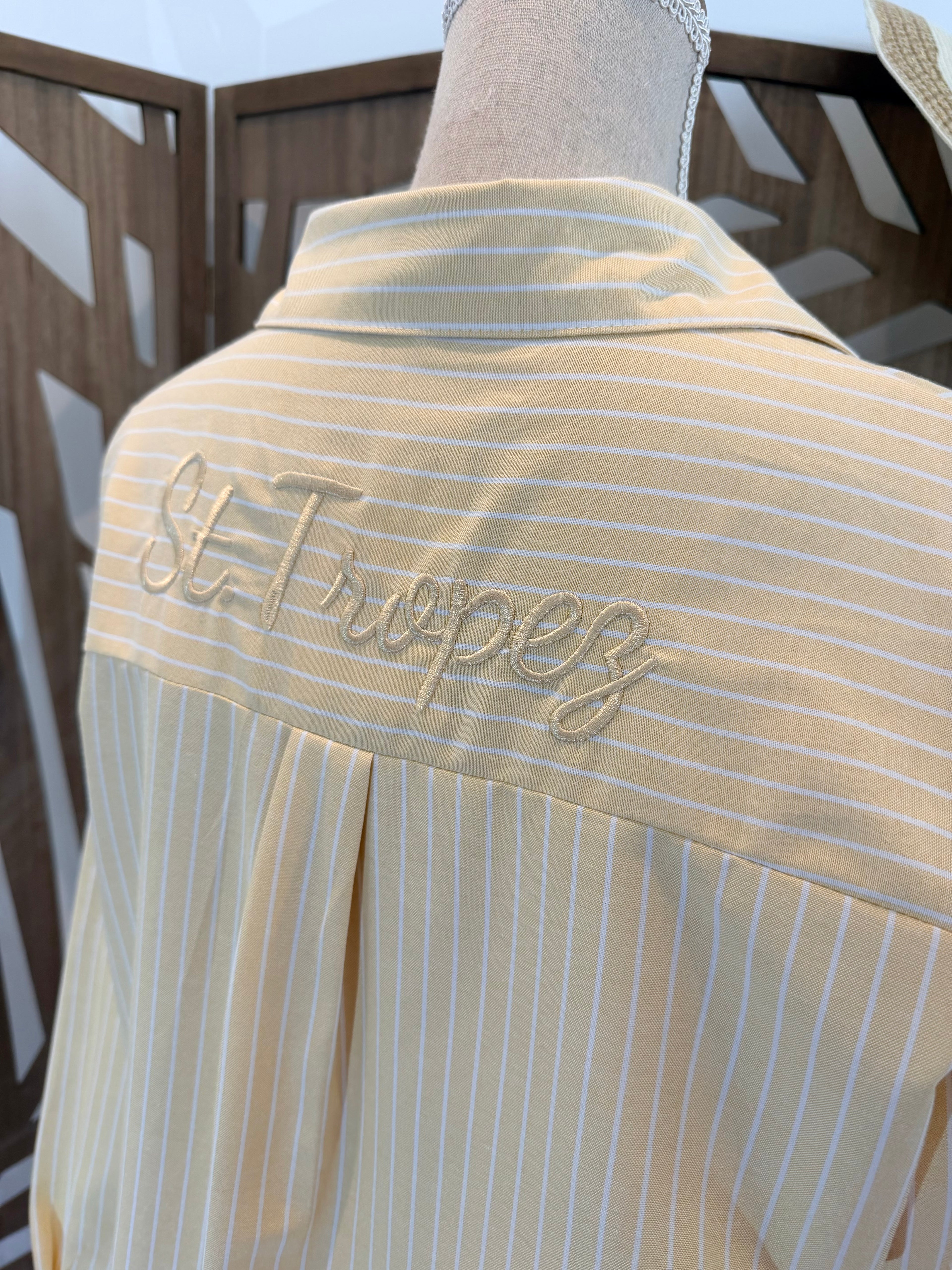 Chemise Saint-Tropez à rayures Jaune – Meylie