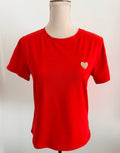 T-shirt Rouge avec Cœur Doré