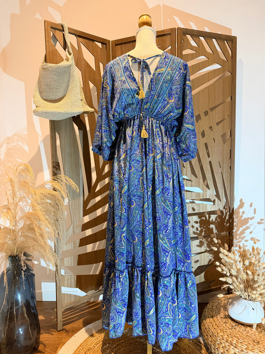 Robe longue bleue