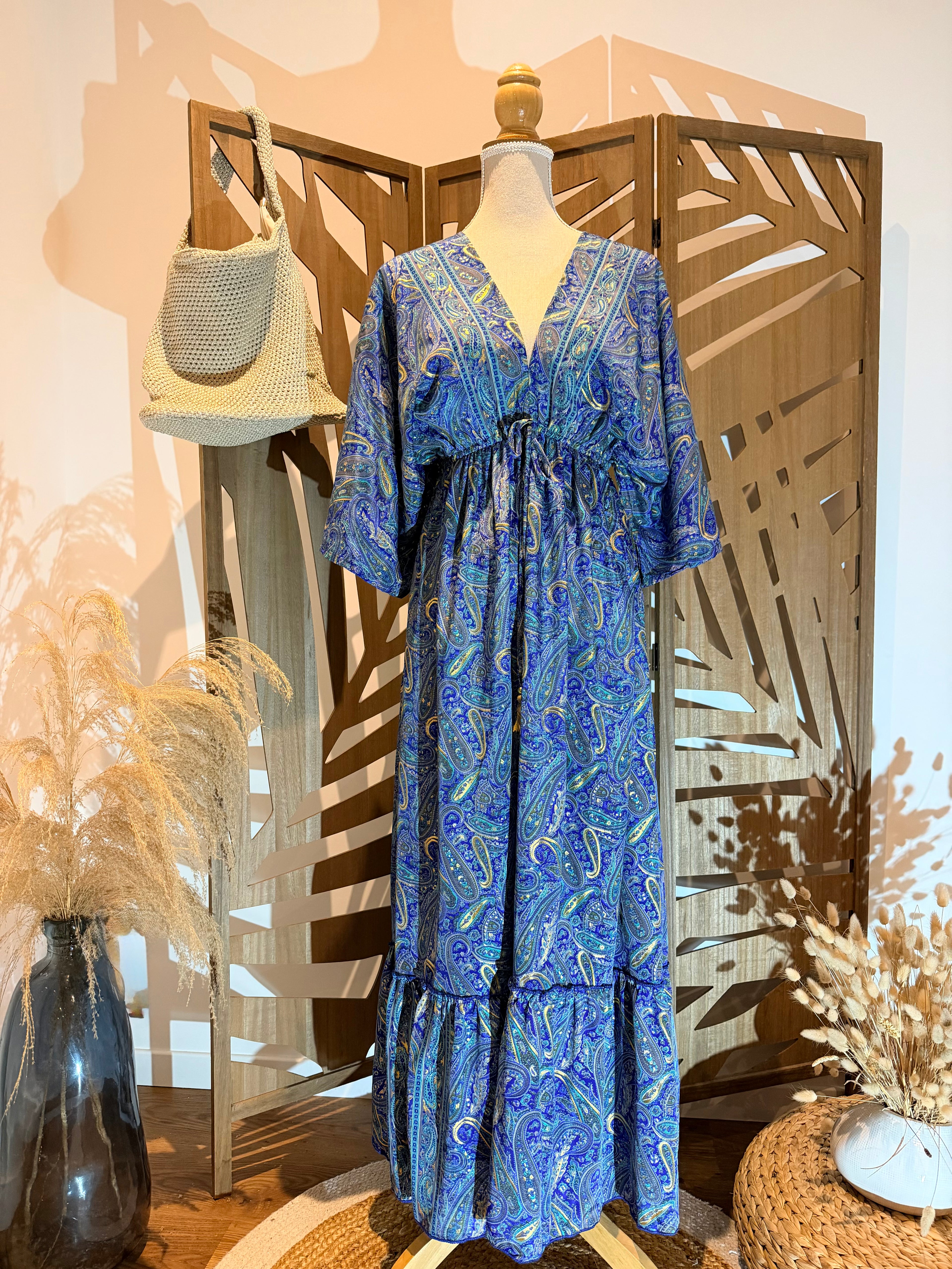 Robe longue bleue