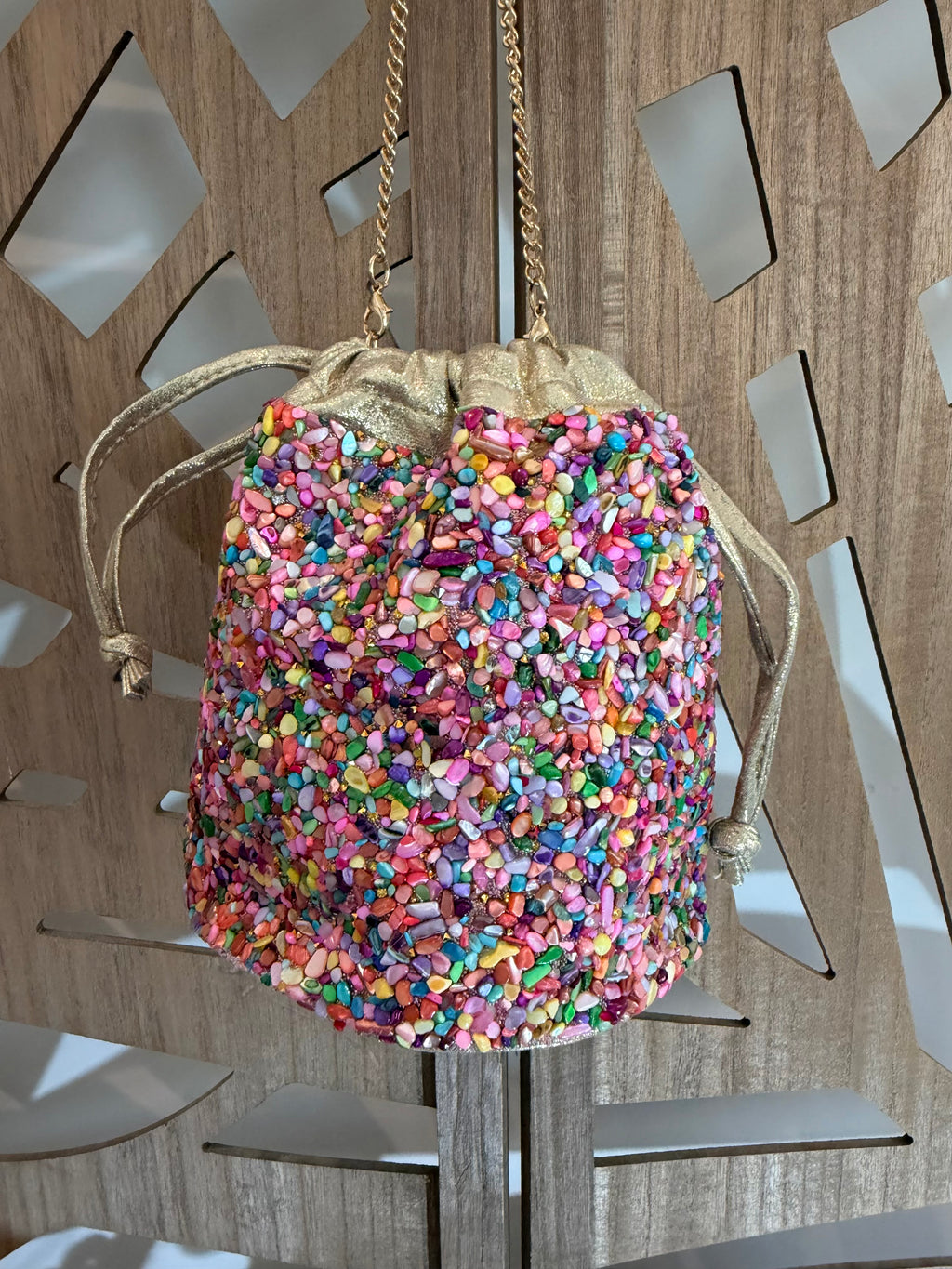 Sac Bourse Orné de Pierres Colorées