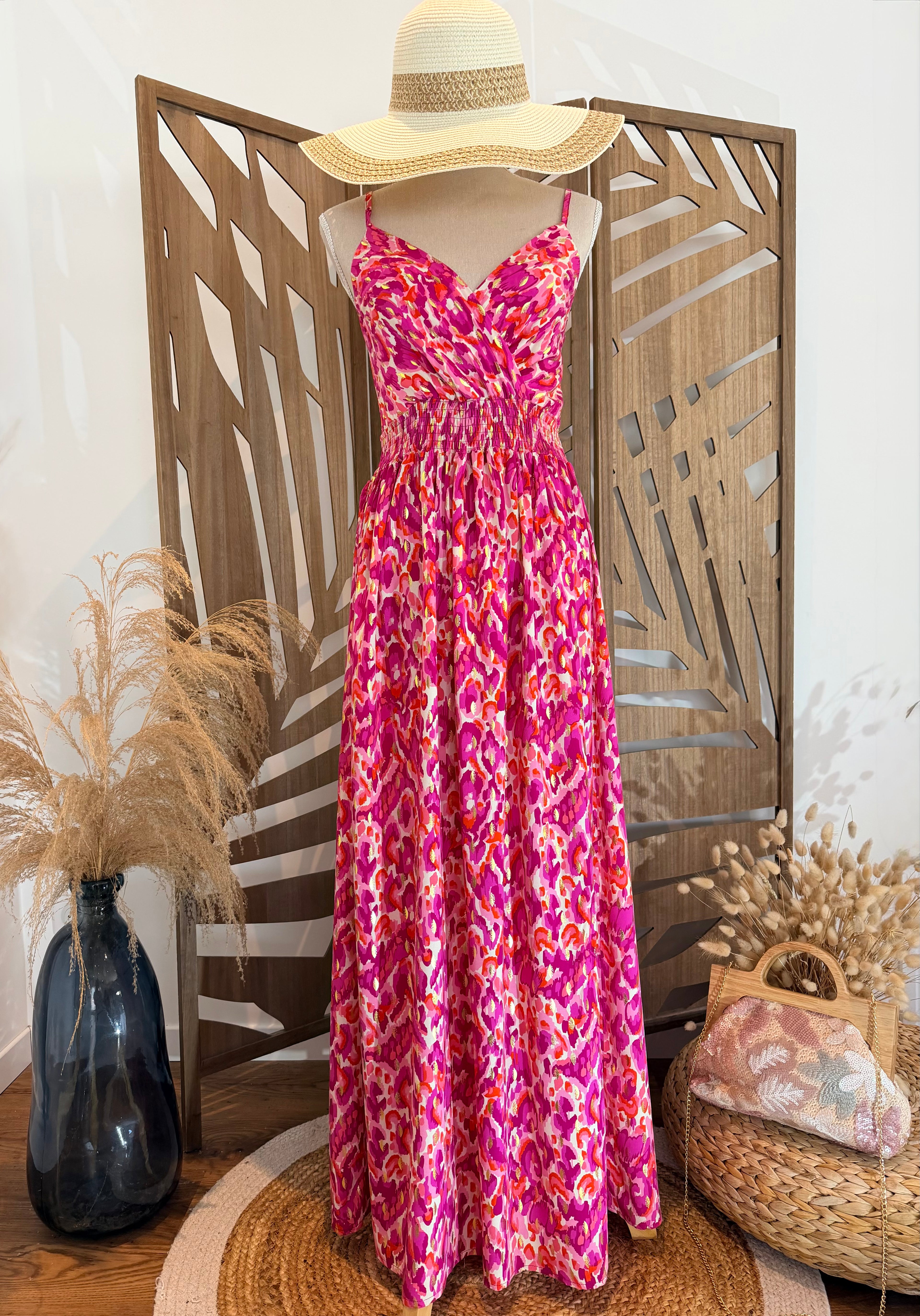 Robe longue Fuchsia-Miss Sara