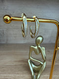 Boucles d'Oreilles Créoles Dorées – Strass