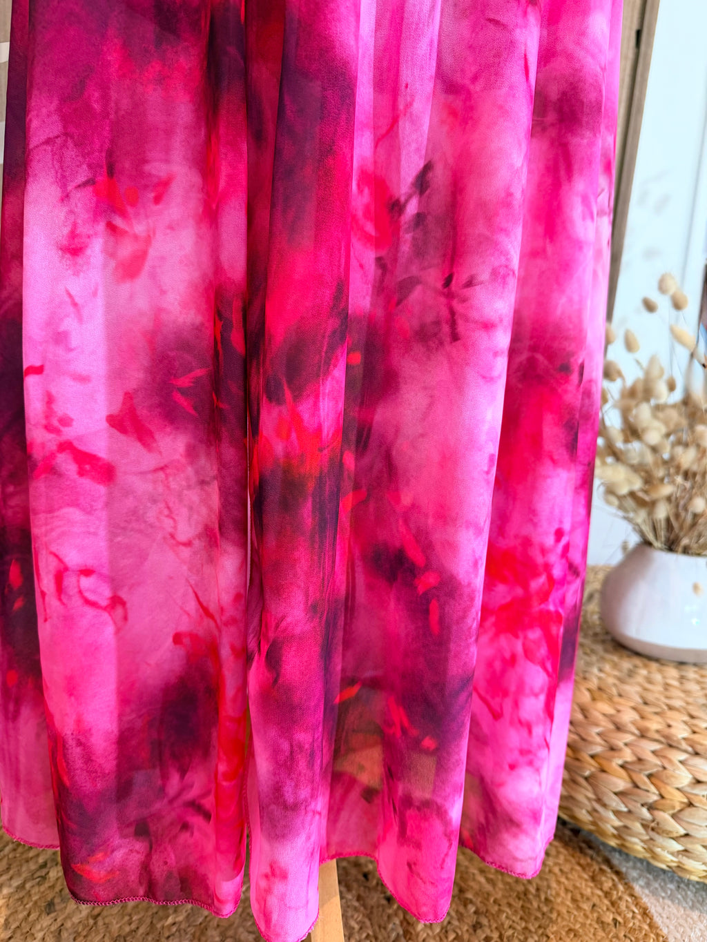 Robe manches longues fuchsia