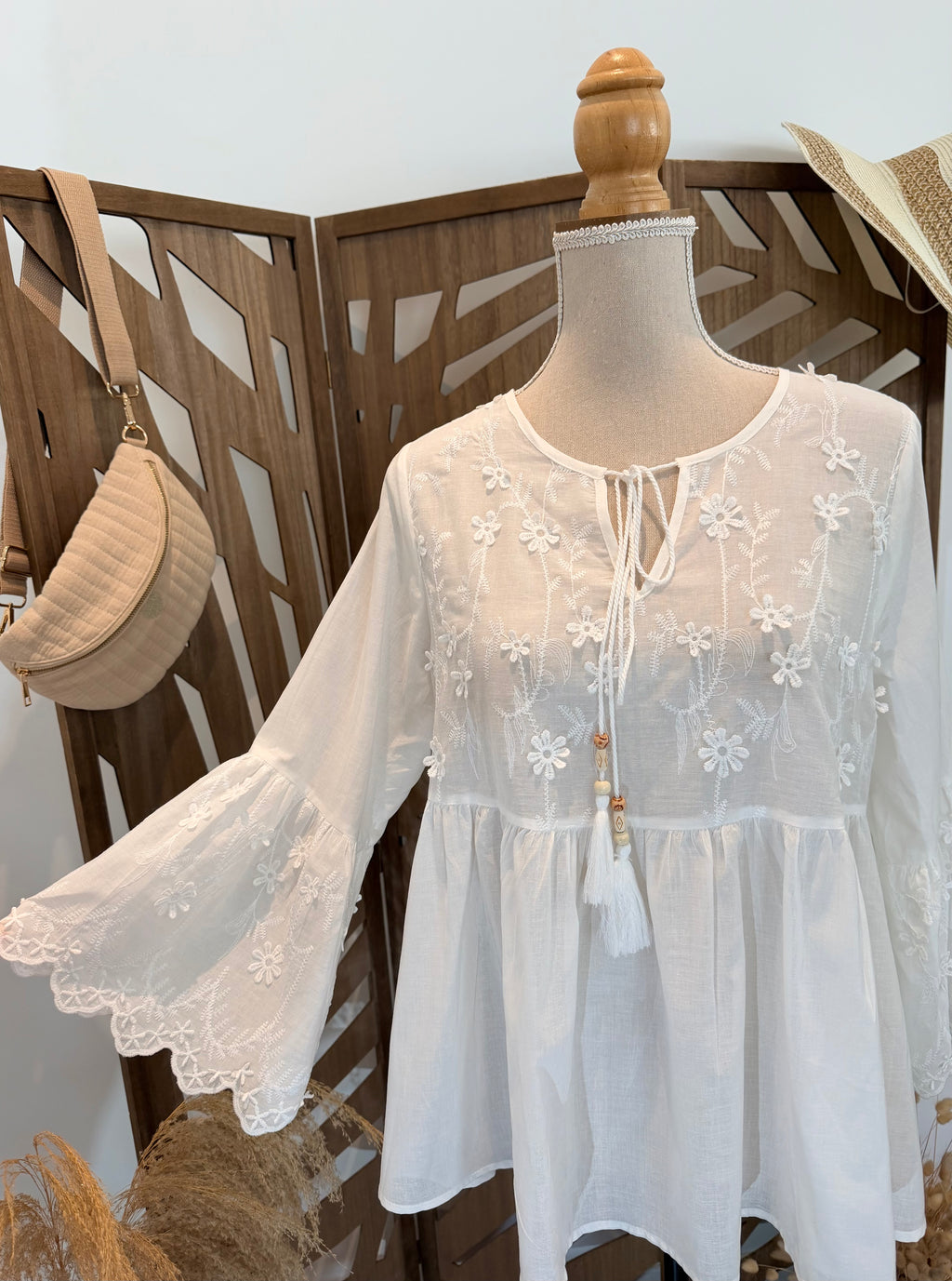 Blouse / Chemise bohème brodée- Miss Sara