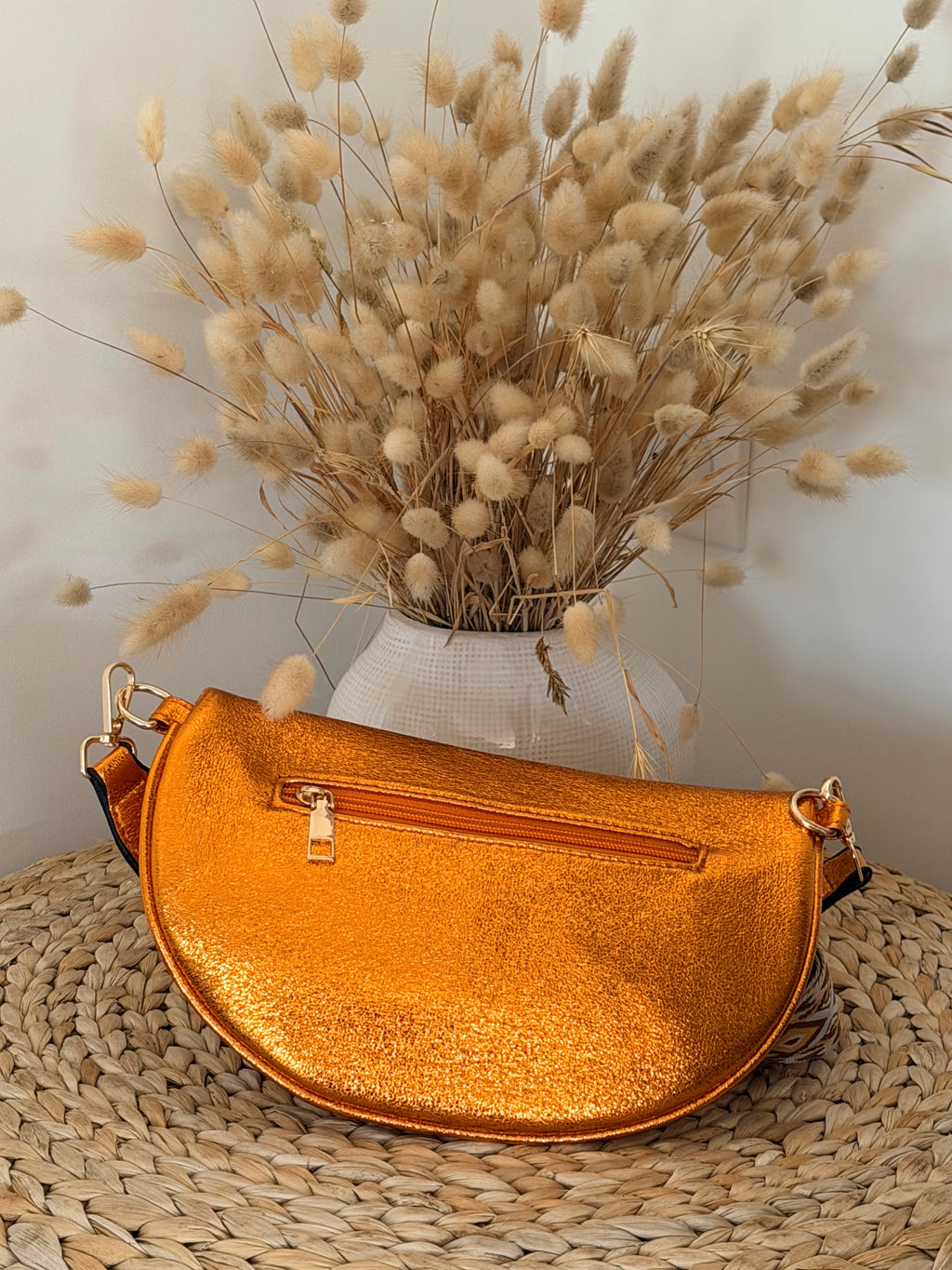 Sac Banane Bohème – Motif Géométrique Orange
