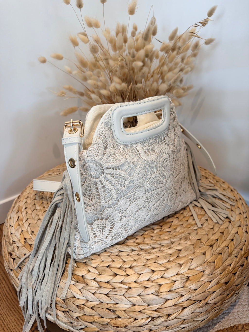 Sac en Crochet Floral avec Franges