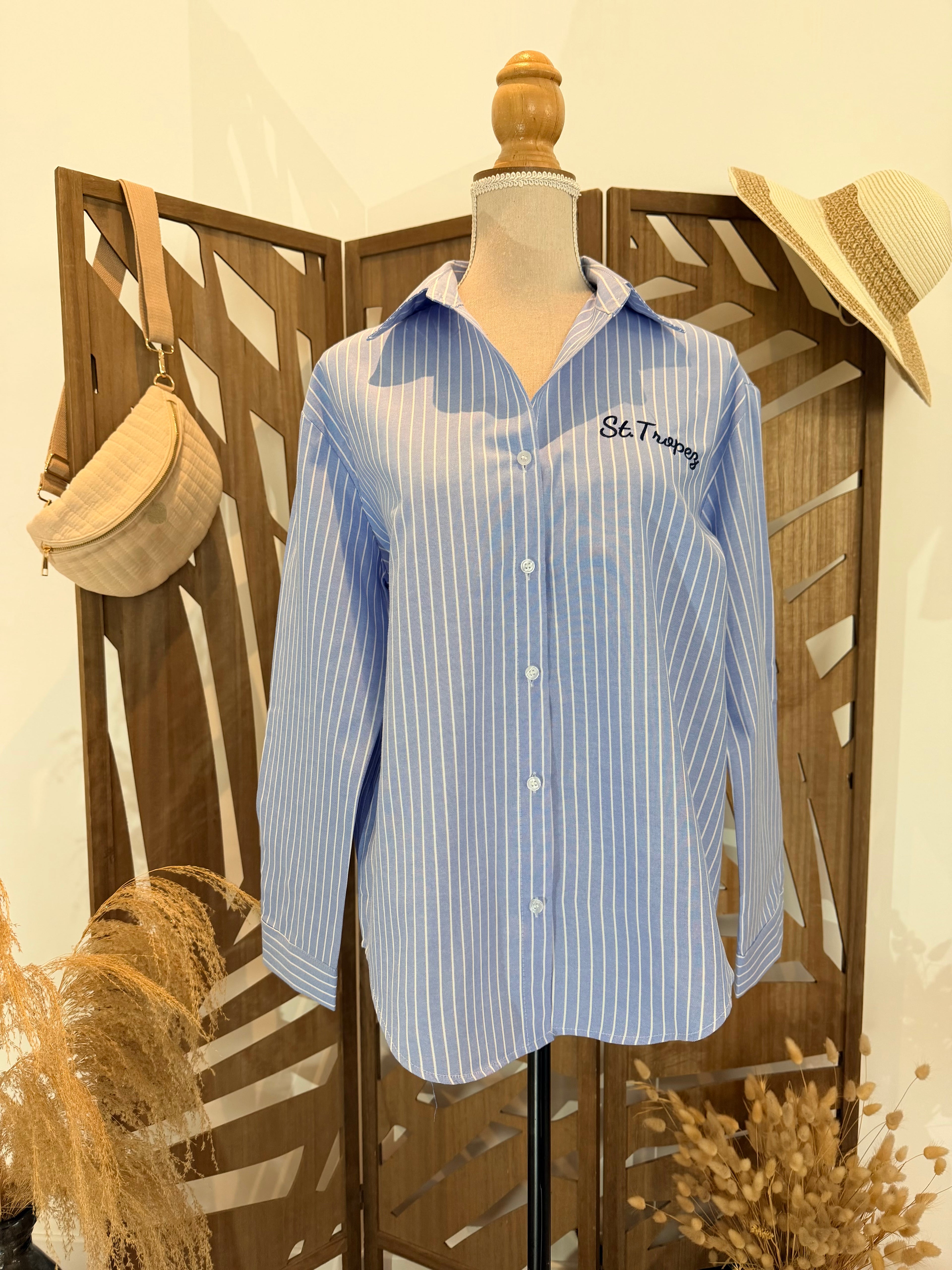 Chemise Saint-Tropez à rayures Bleue – Meylie