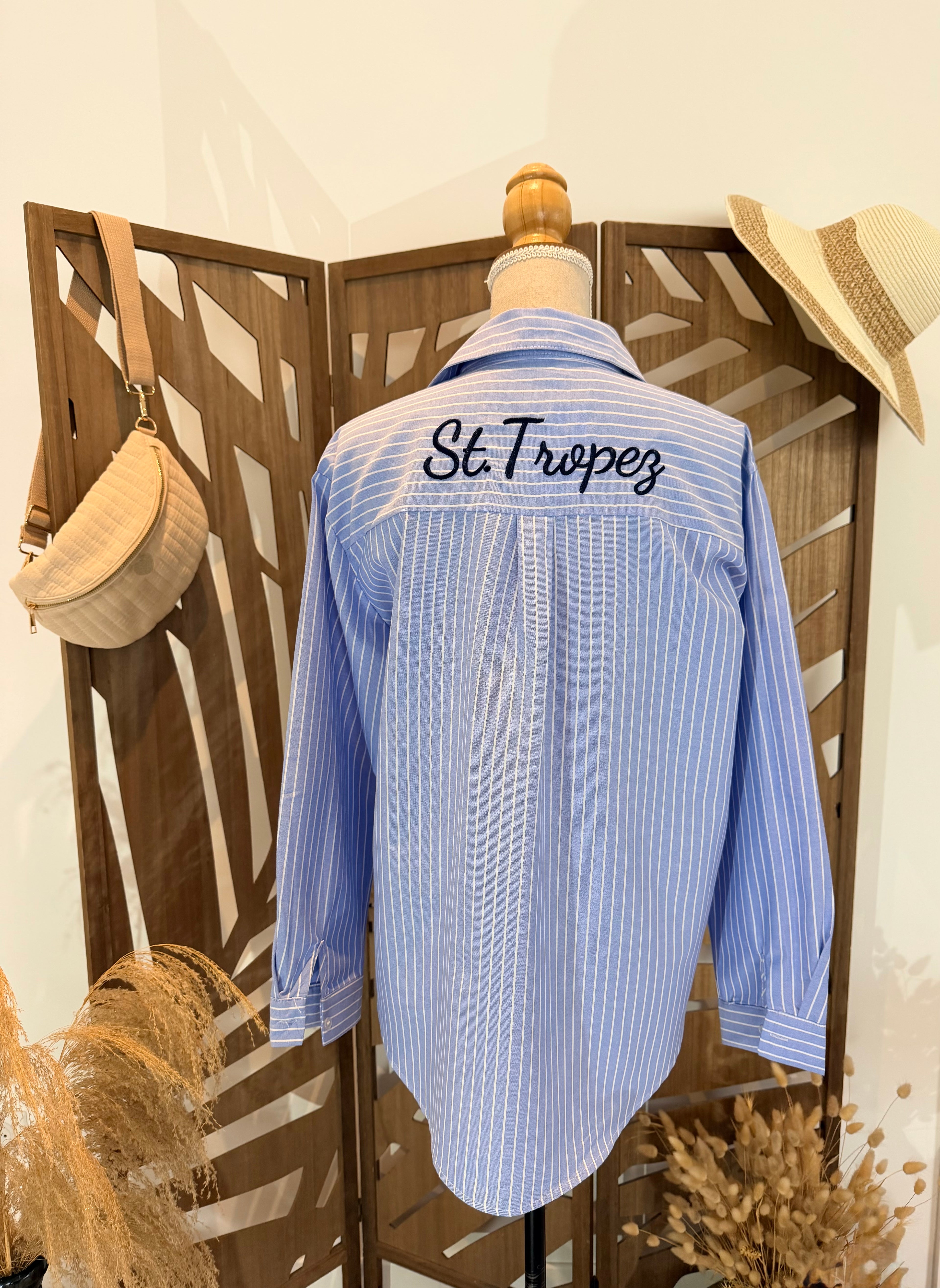Chemise Saint-Tropez à rayures Bleue – Meylie